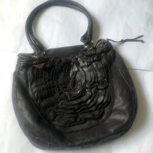 Byblos Dark Brown rose hobo leather purse